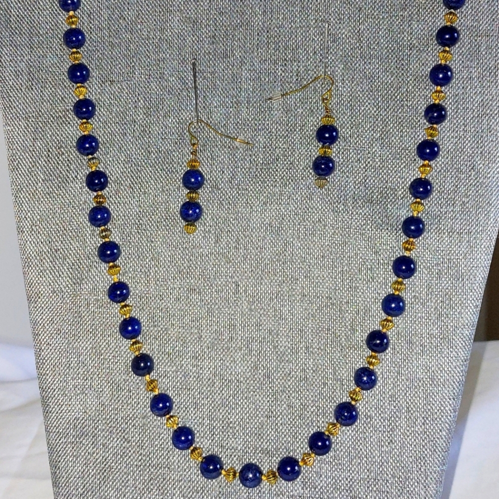 26" beaded necklace with matching earrings